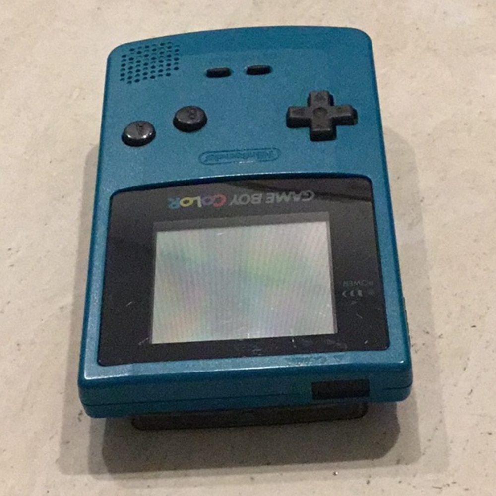 Nintendo Gameboy Color Console System Teal Blue Handheld Game Boy Authentic - Picture 7 of 16